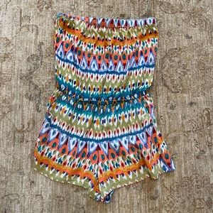 Colorful tribal print romper.  Size L in kids but can be women’s XS.  By Angie.